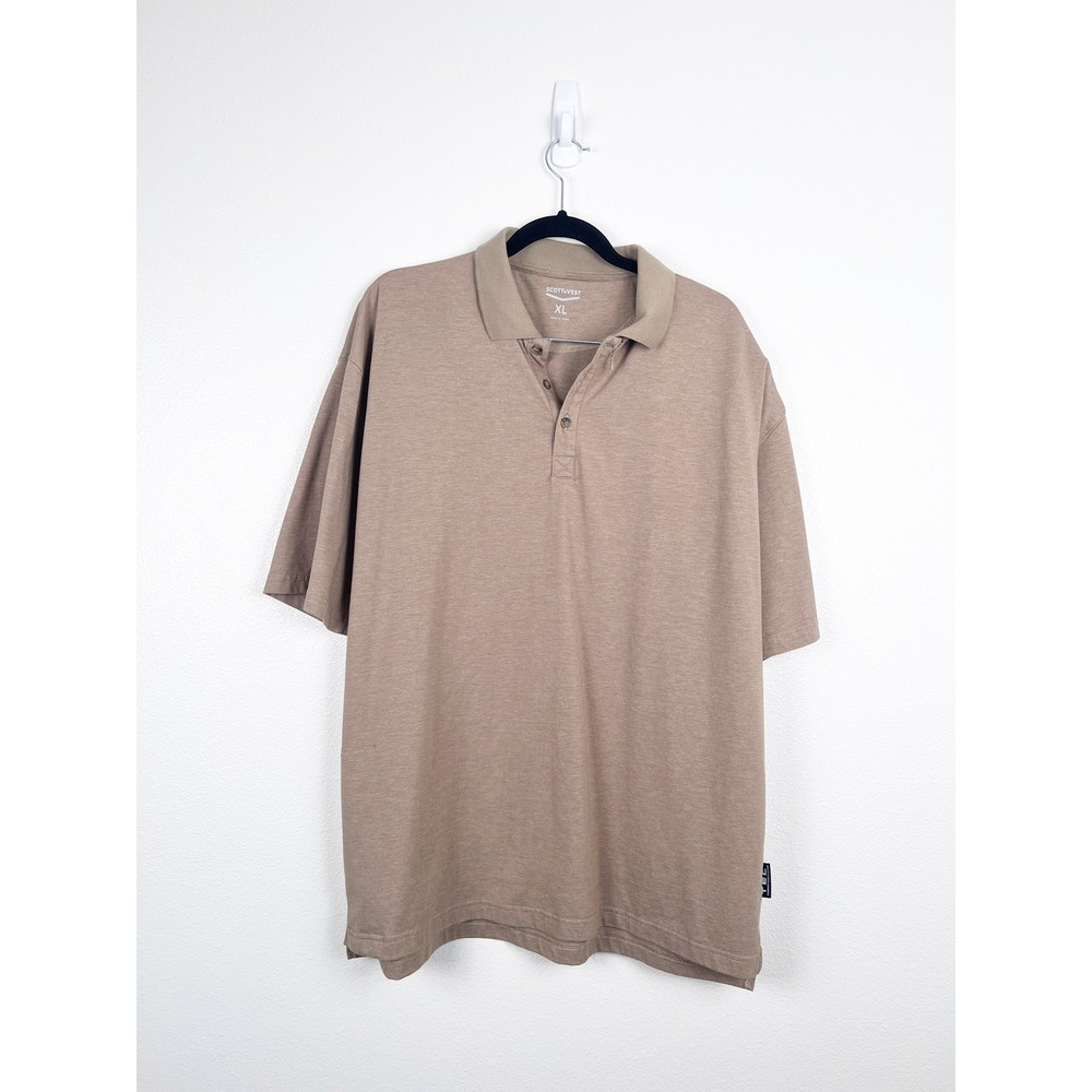 Scottevest Men's Short Sleeve Pullover‎ Polo Shirt Brown Sz